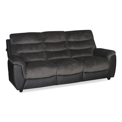 Nilkamal Chris Fabric 3 Seater Sofa (Black / Grey)
