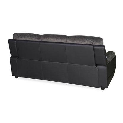 Nilkamal Chris Fabric 3 Seater Sofa (Black / Grey)