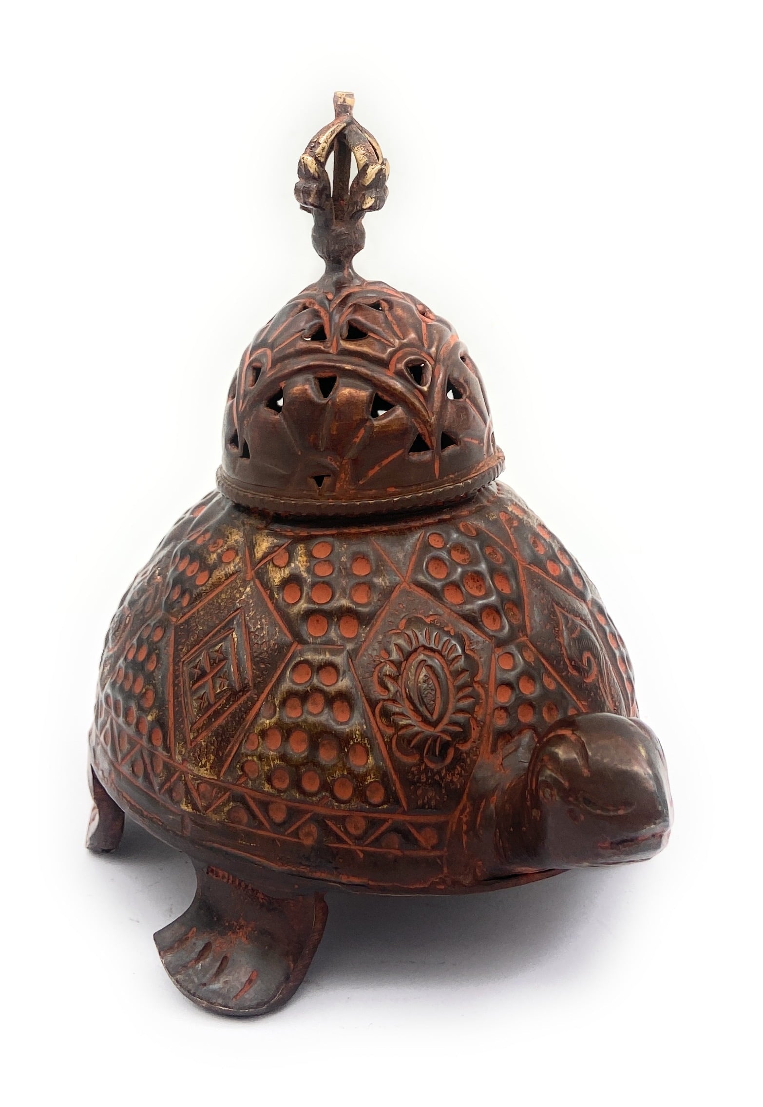 Brass Dhoop Dani Idol, Peetal Sambrani Burner, Pital Agarbatti Stand for Pooja, Traditional Pittal Dhoop Holder Murti, Brown, 6 Inch, 1 Piece