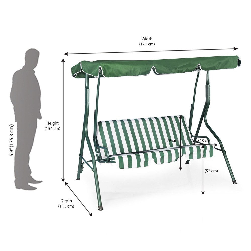 Nilkamal Leisure 3 Seater Garden Swing (Green)
