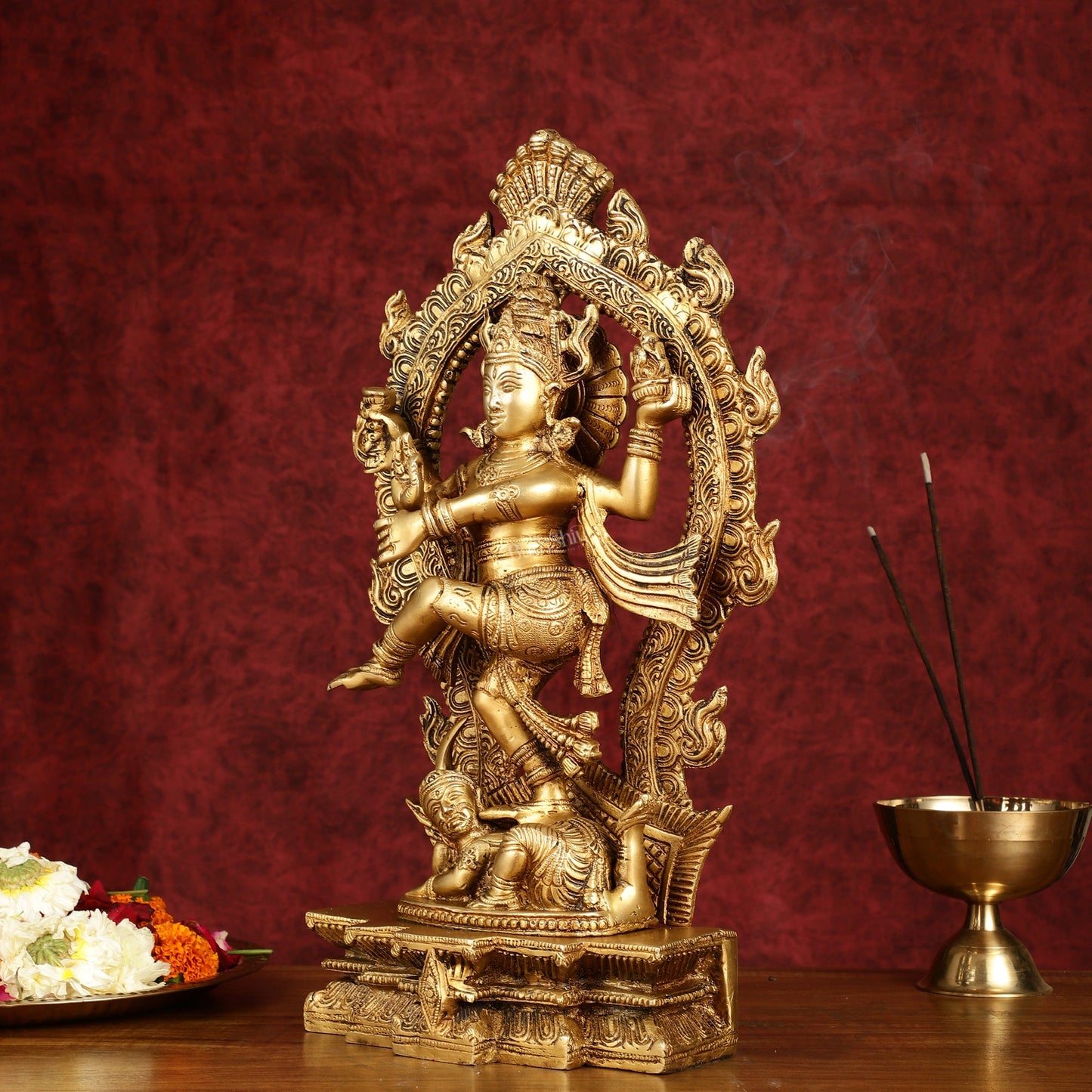 Exquisite 16-Inch Pure Brass Nataraja Statue - Handcrafted Sculpture