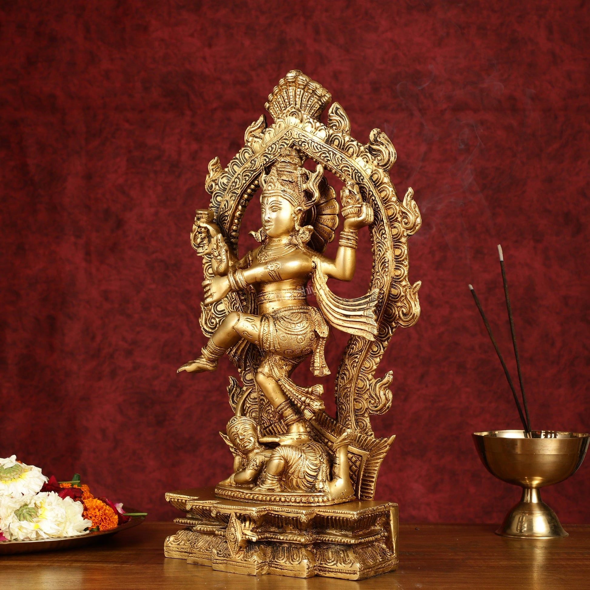 Exquisite 16-Inch Pure Brass Nataraja Statue - Handcrafted Sculpture