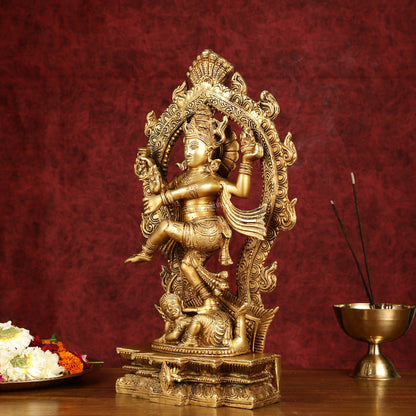 Exquisite 16-Inch Pure Brass Nataraja Statue - Handcrafted Sculpture