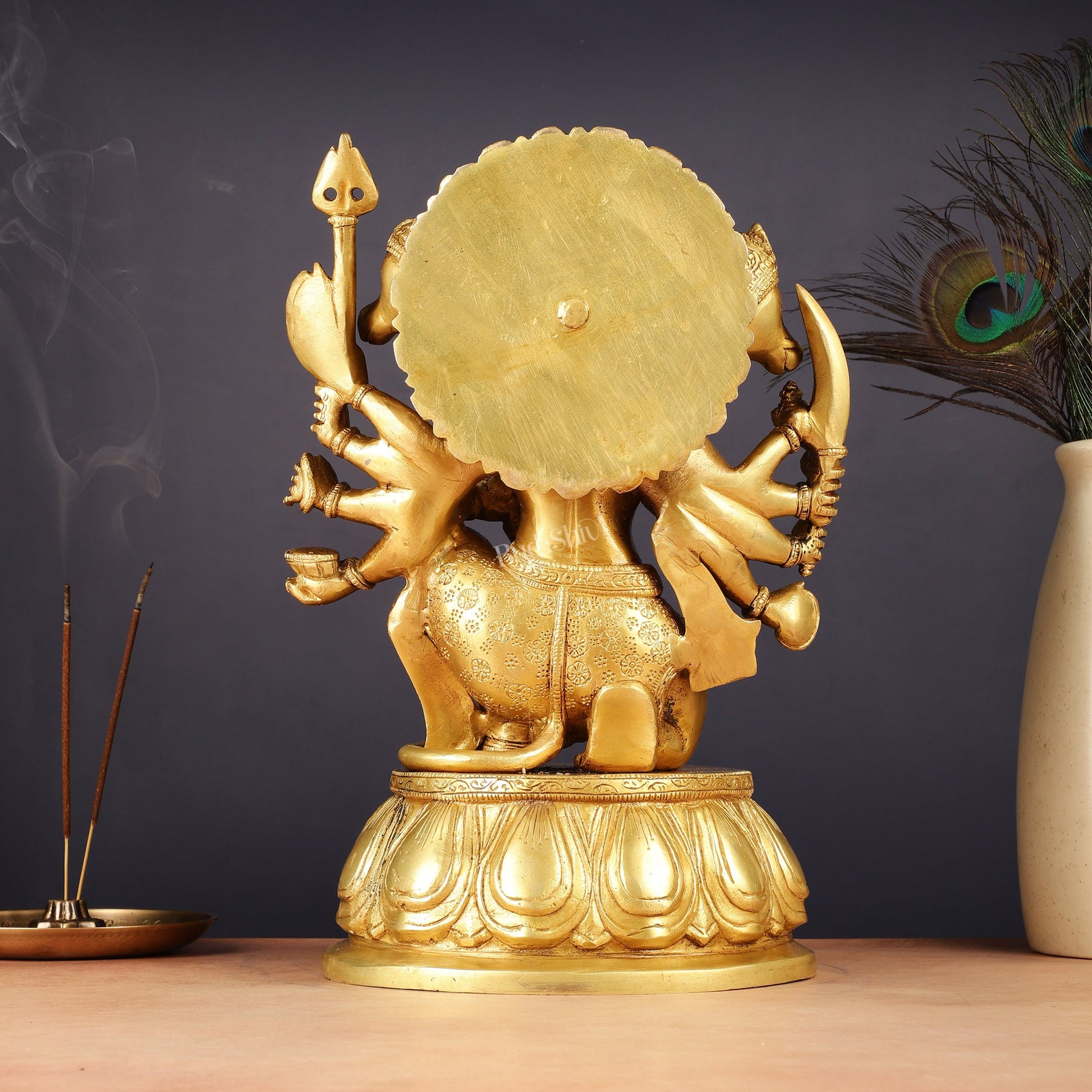 Brass Panchmukhi Hanuman 13" Matte gold