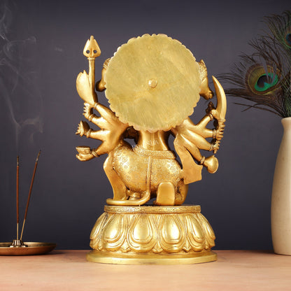 Brass Panchmukhi Hanuman 13" Matte gold