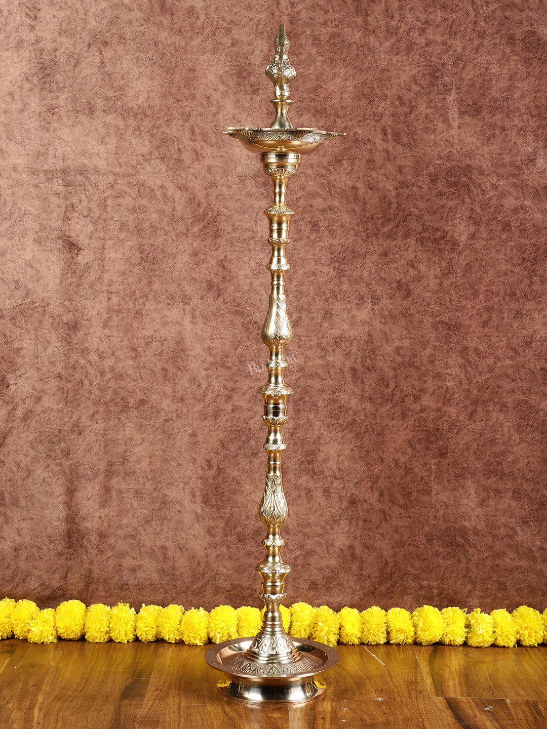 Brass Samai Peacock Inauguration Lamps 3 feet