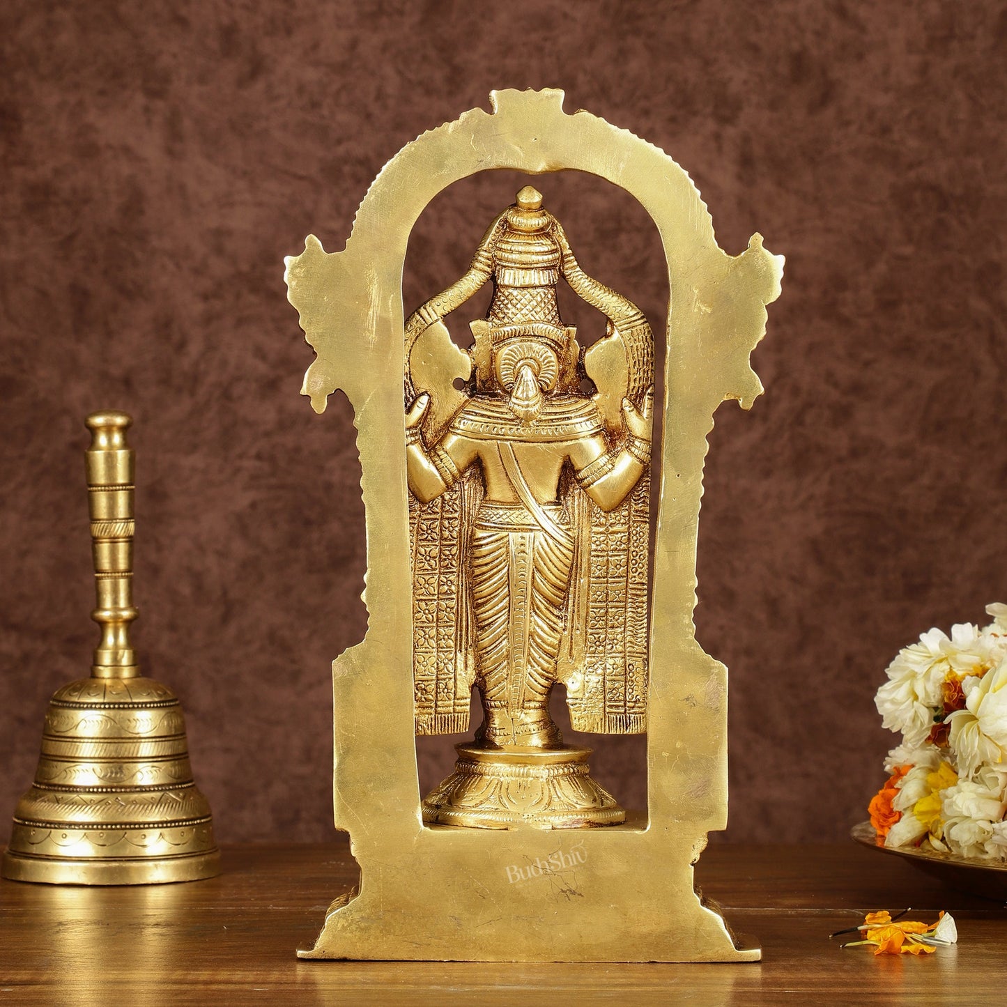 Pure Brass Lord Tirupati Balaji Statue | Height: 12 inch