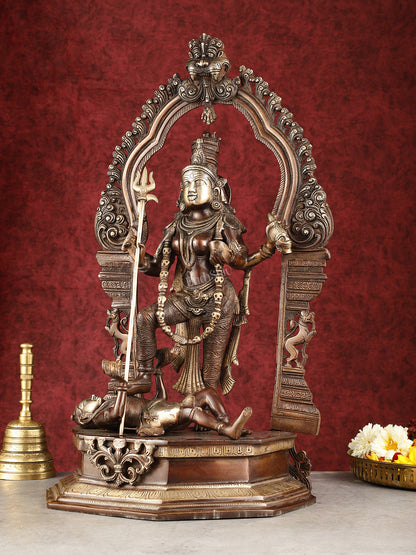 Pure Brass Superfine Handcrafted Goddess bhadra Kali Statue - 22"
