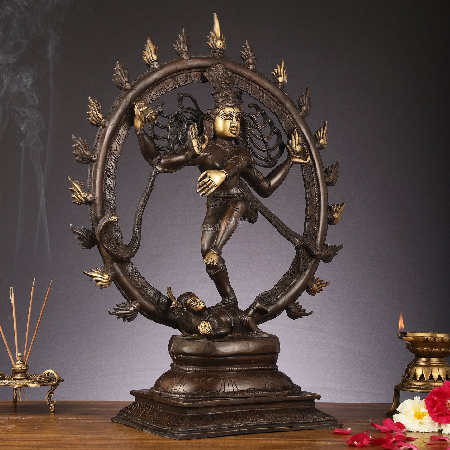 Brass Nataraja Statue 24" Dark Brown