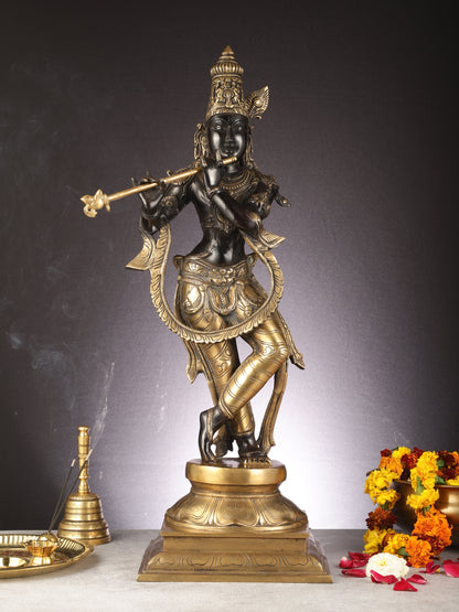 Brass Superfine Lord Krishna Statue - 28"