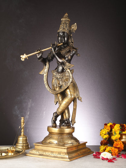 Brass Superfine Lord Krishna Statue - 28"