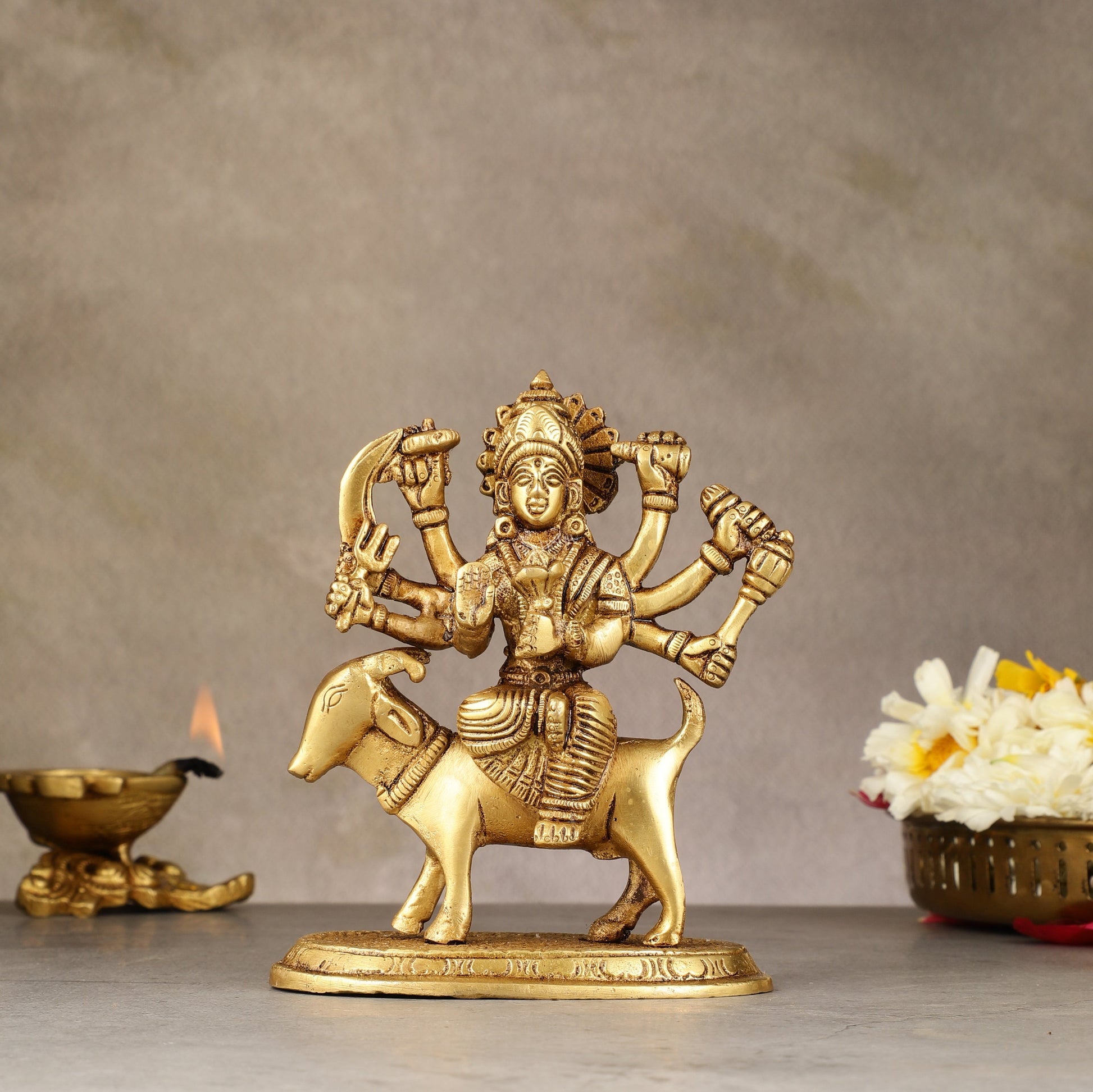 Pure Brass Meldi Mata Idol 5.5 inch