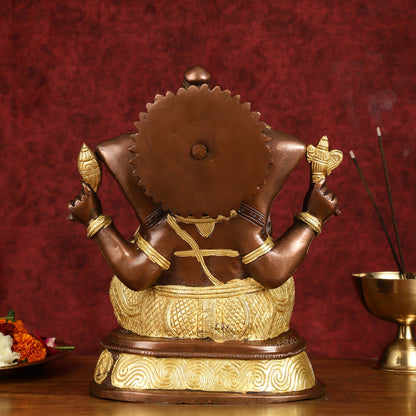 Brass Ganesha Statue with Ashtavinayaka - 11 inch