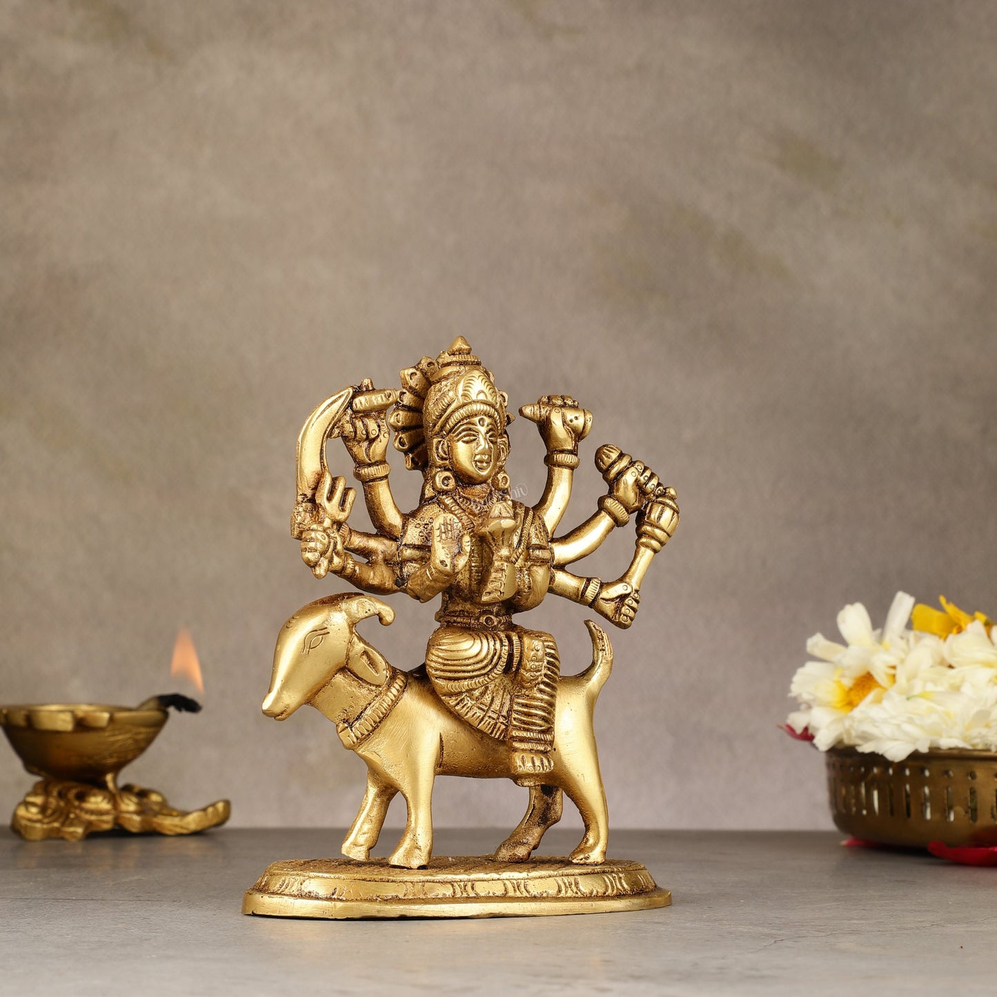 Pure Brass Meldi Mata Idol 5.5 inch