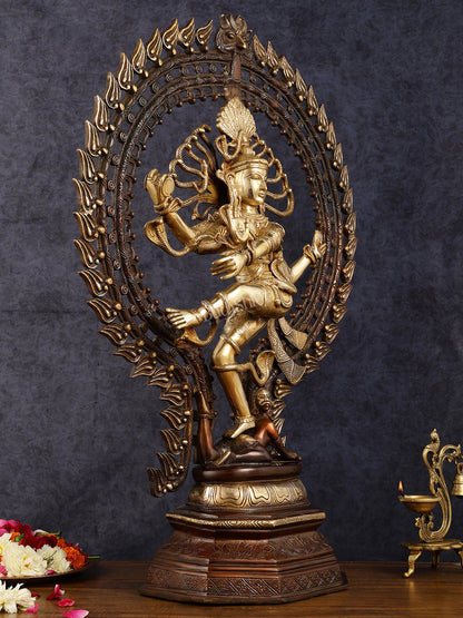 Pure Brass Nataraja Statue - 30 Inch Divine Masterpiece