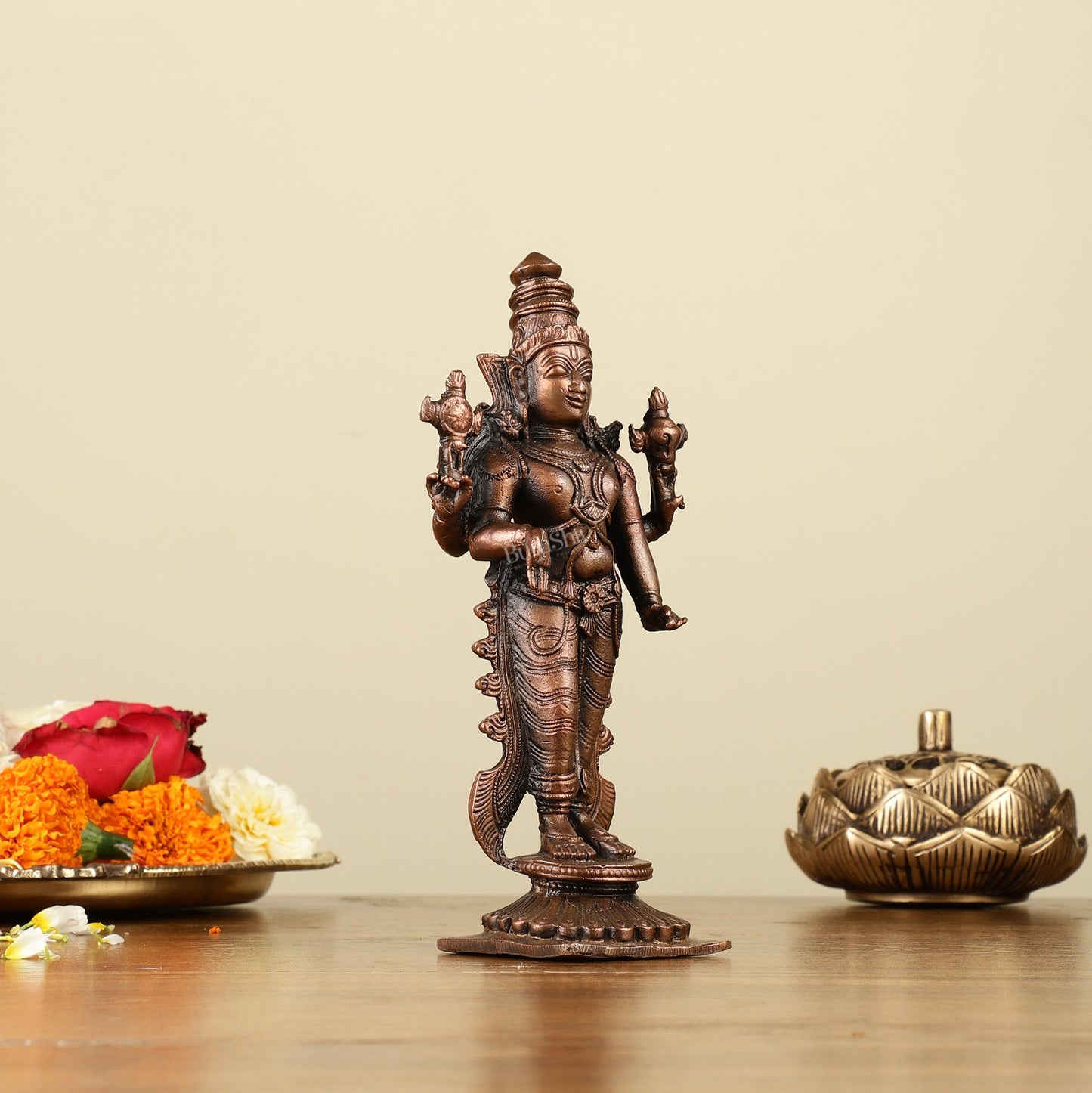 Pure Copper Tirupati Balaji Idol 7"