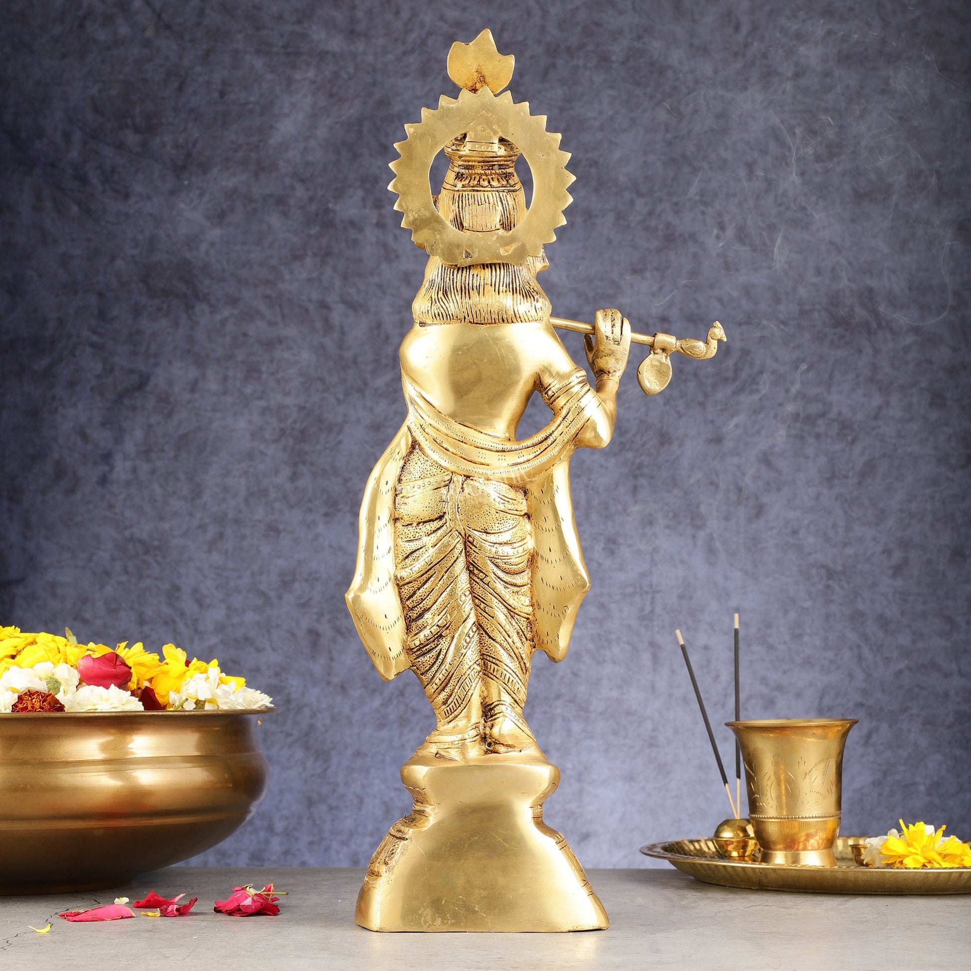 Superfine Brass Krishna Idol - 18 Inch