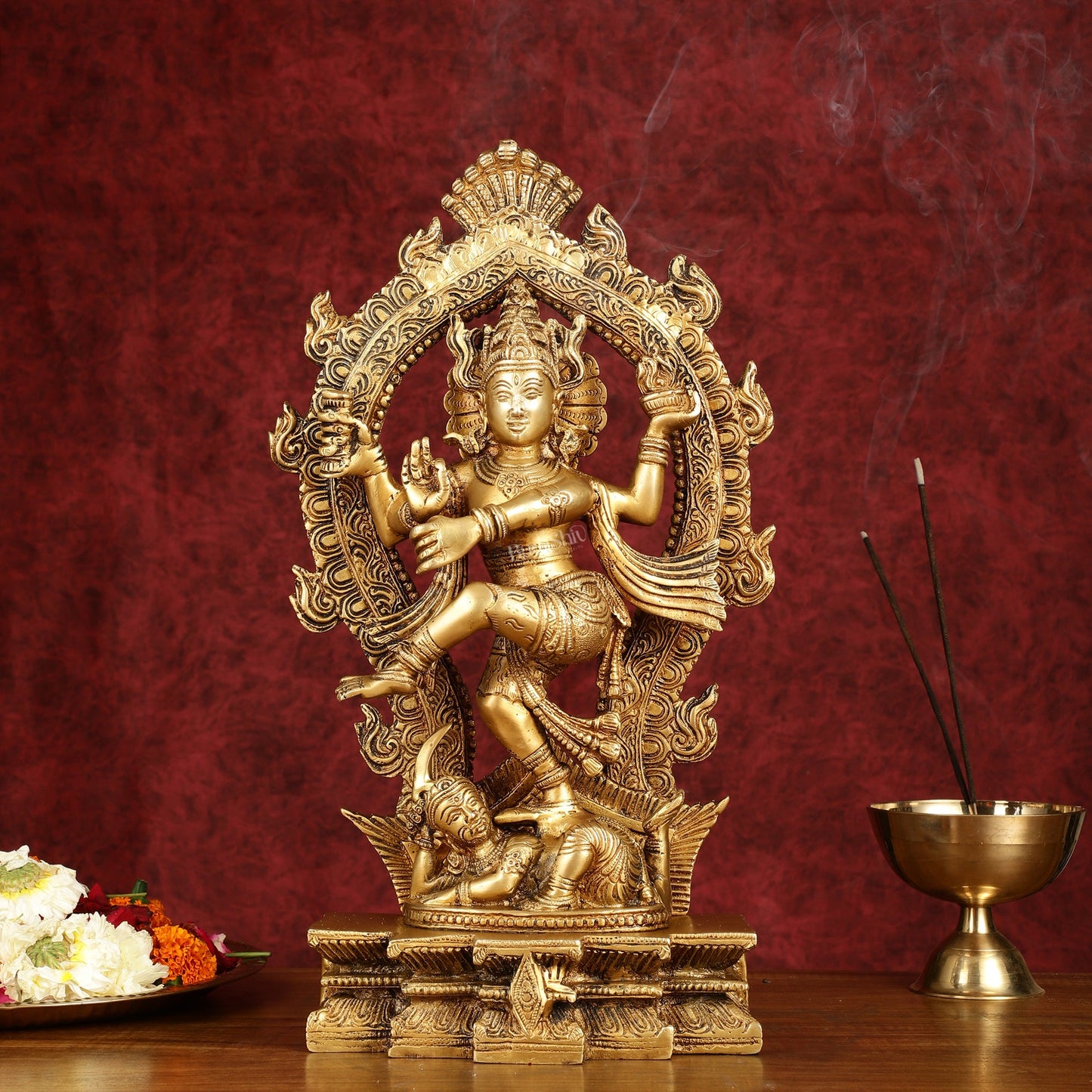 Exquisite 16-Inch Pure Brass Nataraja Statue - Handcrafted Sculpture
