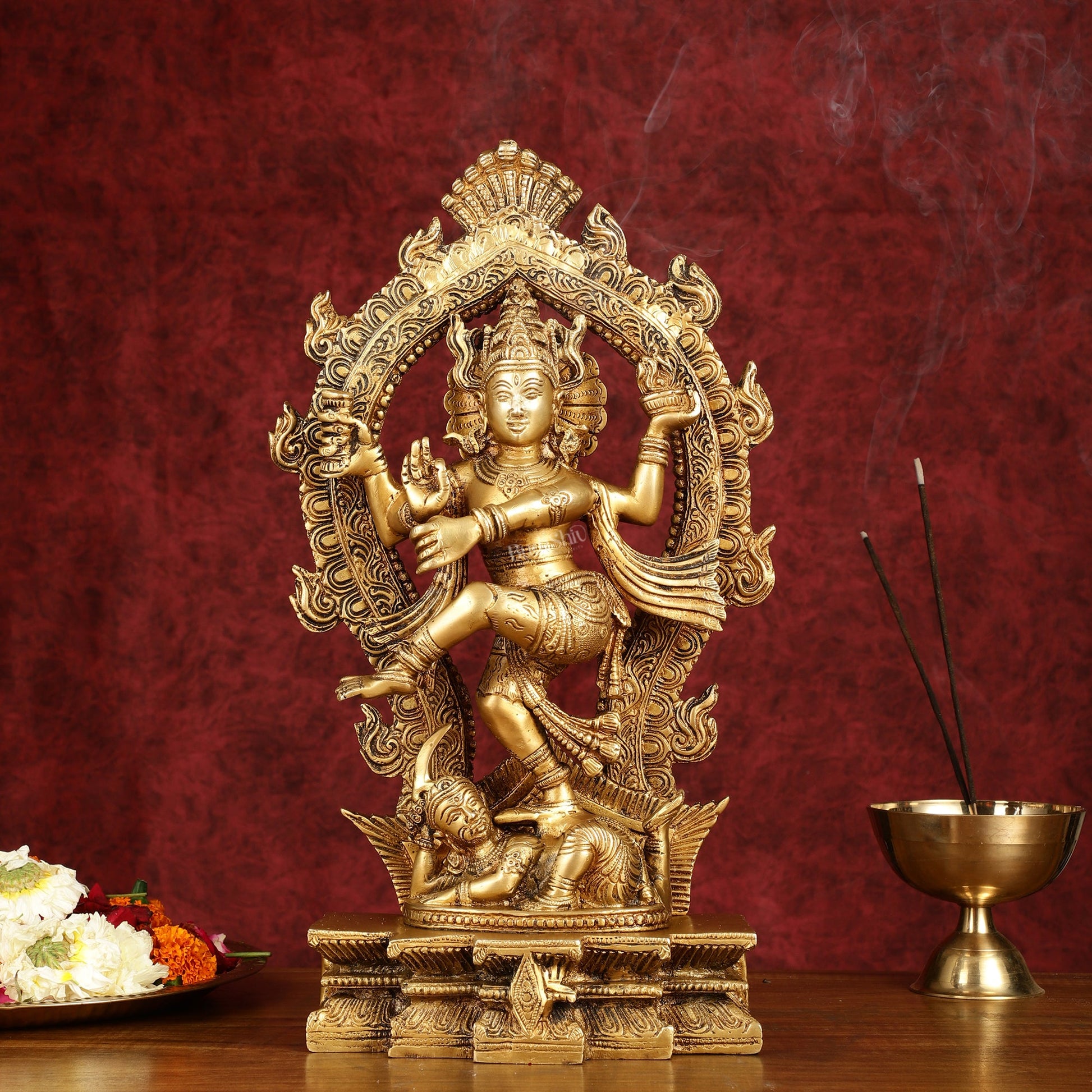 Exquisite 16-Inch Pure Brass Nataraja Statue - Handcrafted Sculpture