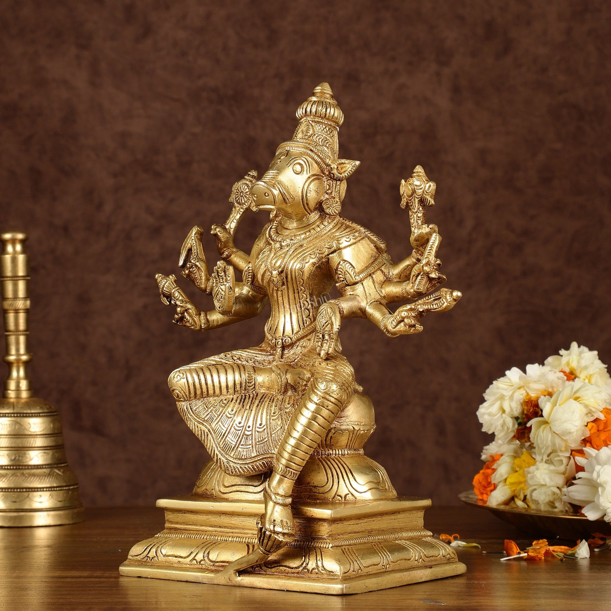 Brass Varahi Amman Idol | Height: 9.5 inch
