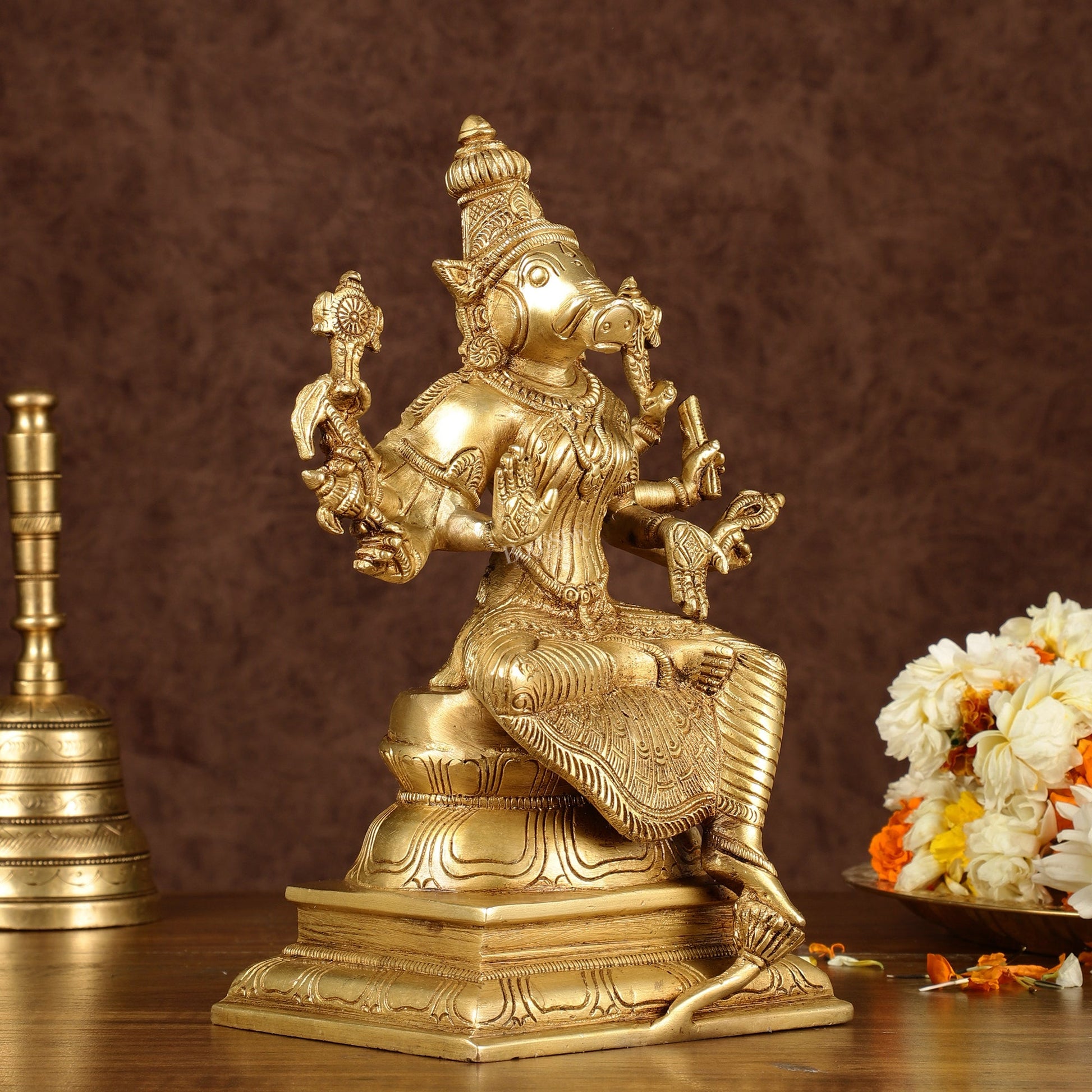 Brass Varahi Amman Idol | Height: 9.5 inch