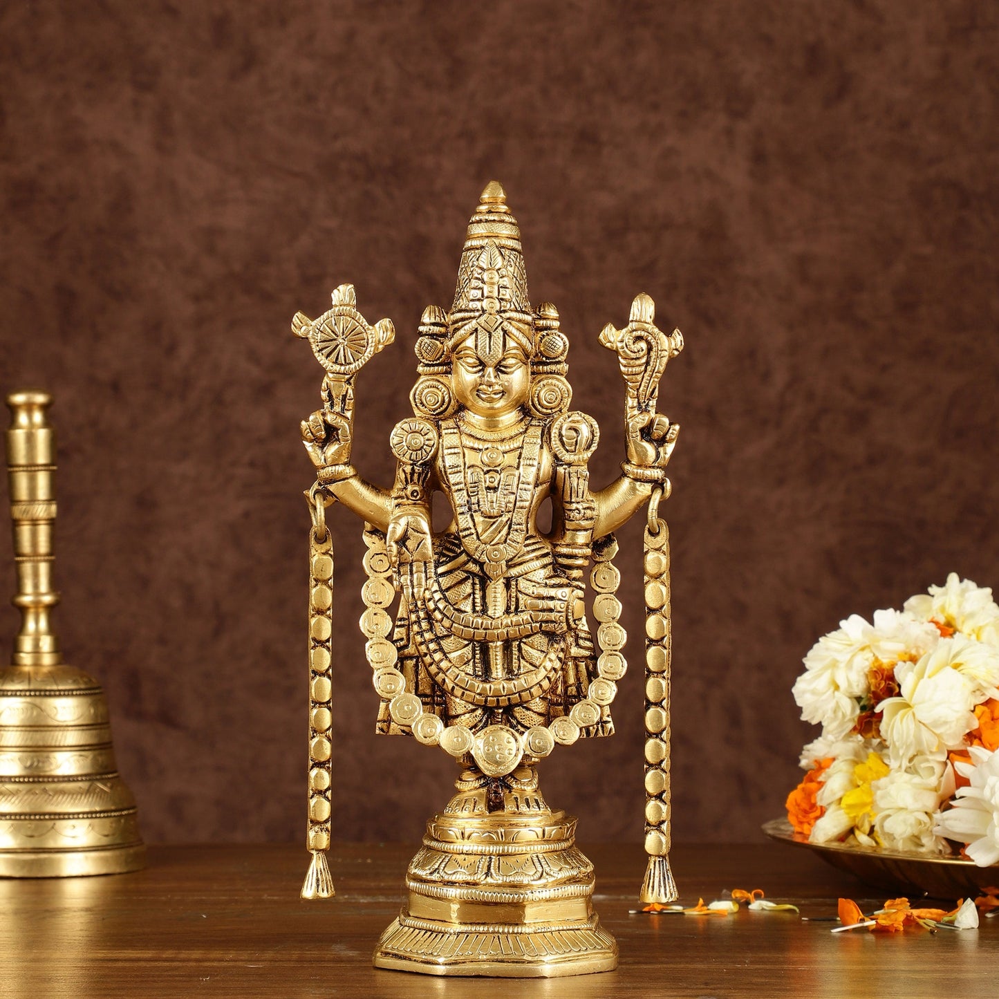Brass Tirupati Balaji Idol | Height: 9 inch