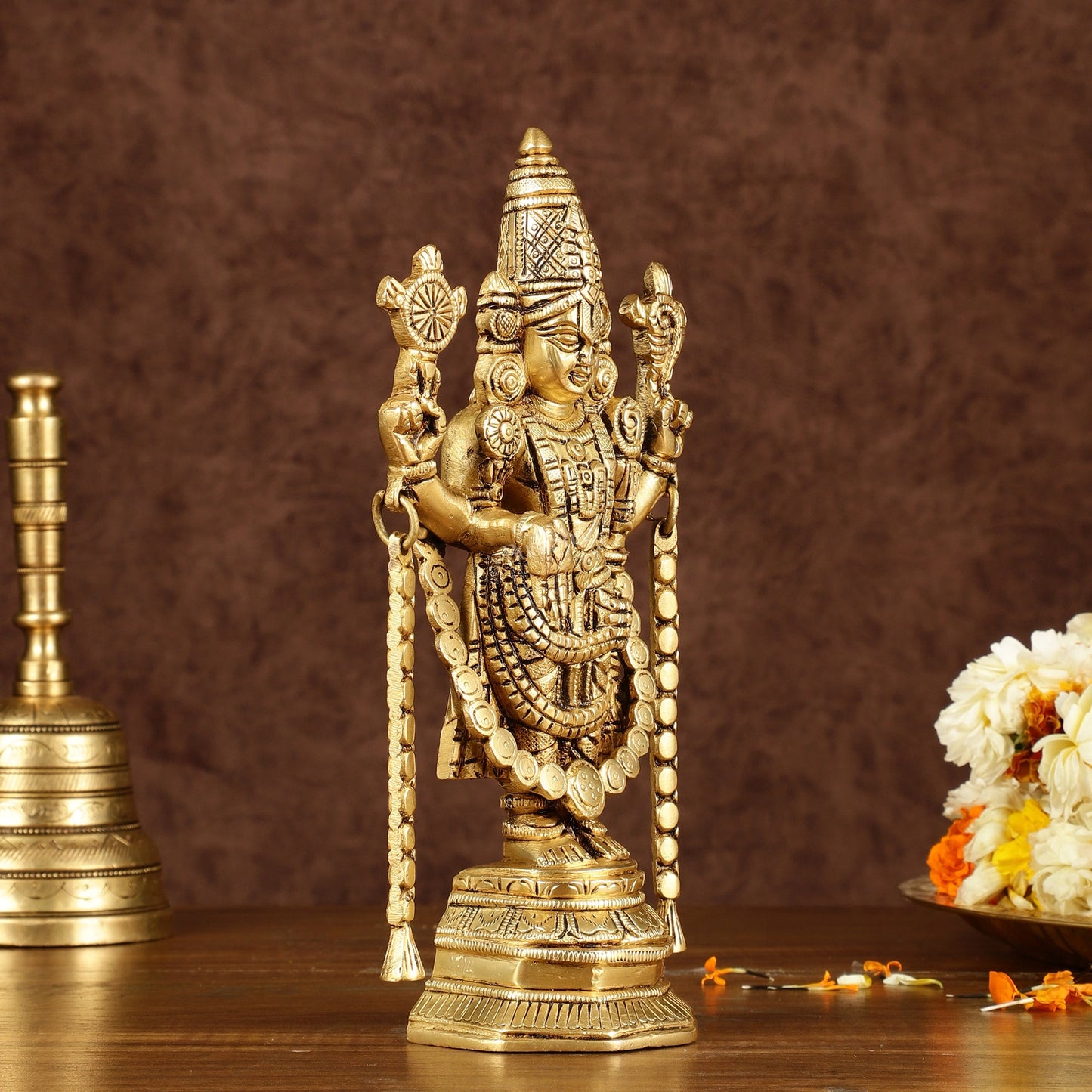 Brass Tirupati Balaji Idol | Height: 9 inch