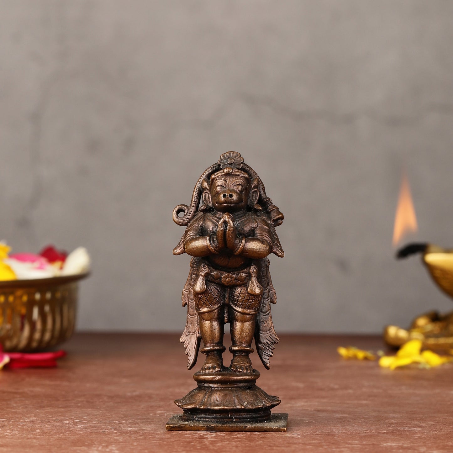 Pure Copper anjaneya Standing Hanuman Idol - 3-inch
