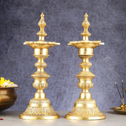 Brass Annam pakshi Peacock vilakku oil lamp diya 15.5 inch