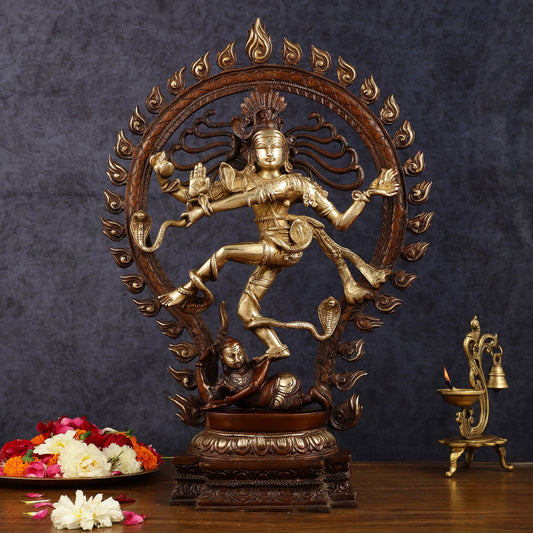 Pure Brass Nataraja Statue - Height 21.5"