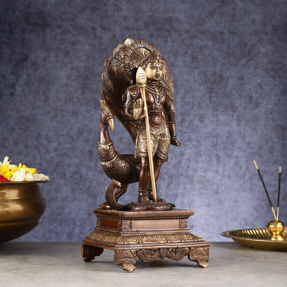 Handcrafted Lord Murgan Brass Idol - 12" Chola Finish