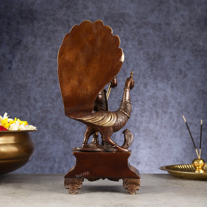 Handcrafted Lord Murgan Brass Idol - 12" Chola Finish