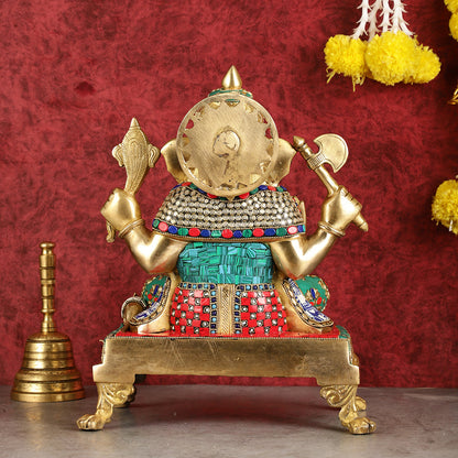Brass Dagduseth Ganapati Statue 14"