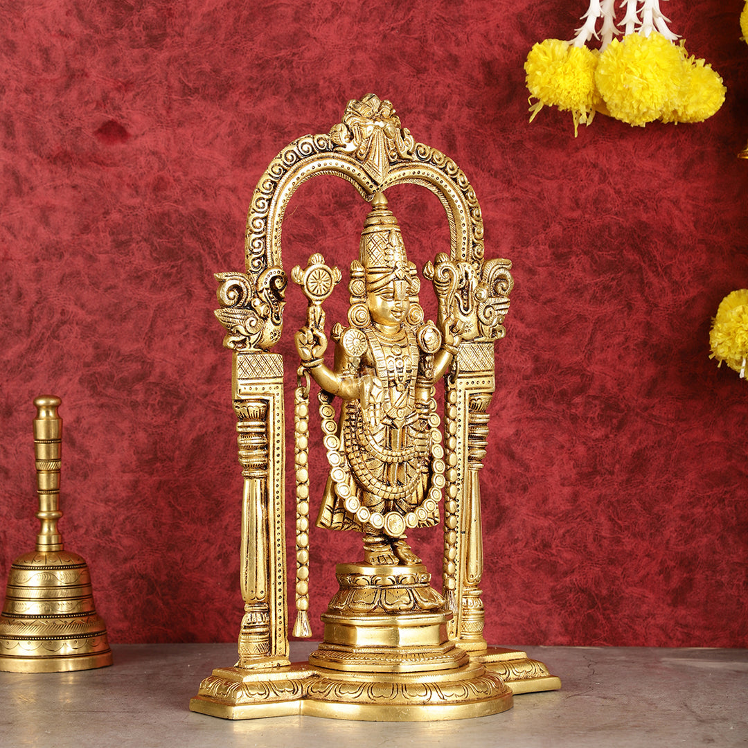 Brass Tirupati Balaji Statue 14" antique tone