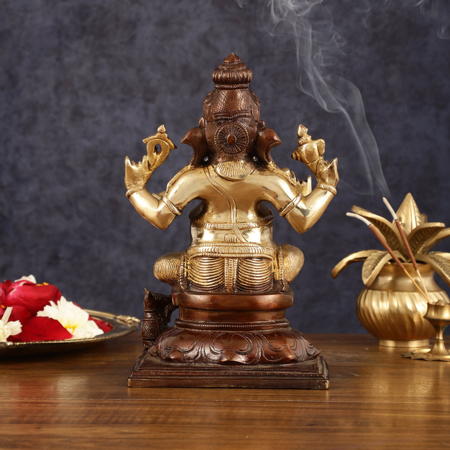 Pure Brass Ganapati Chola Style Statue - 8" Height