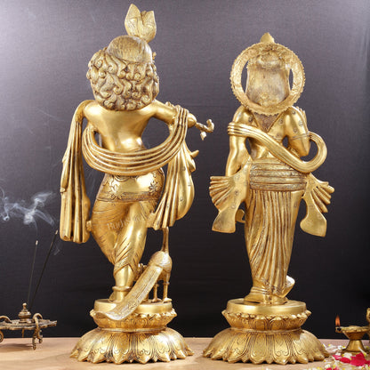 Pure Brass Radha Krishna idols 27 inch