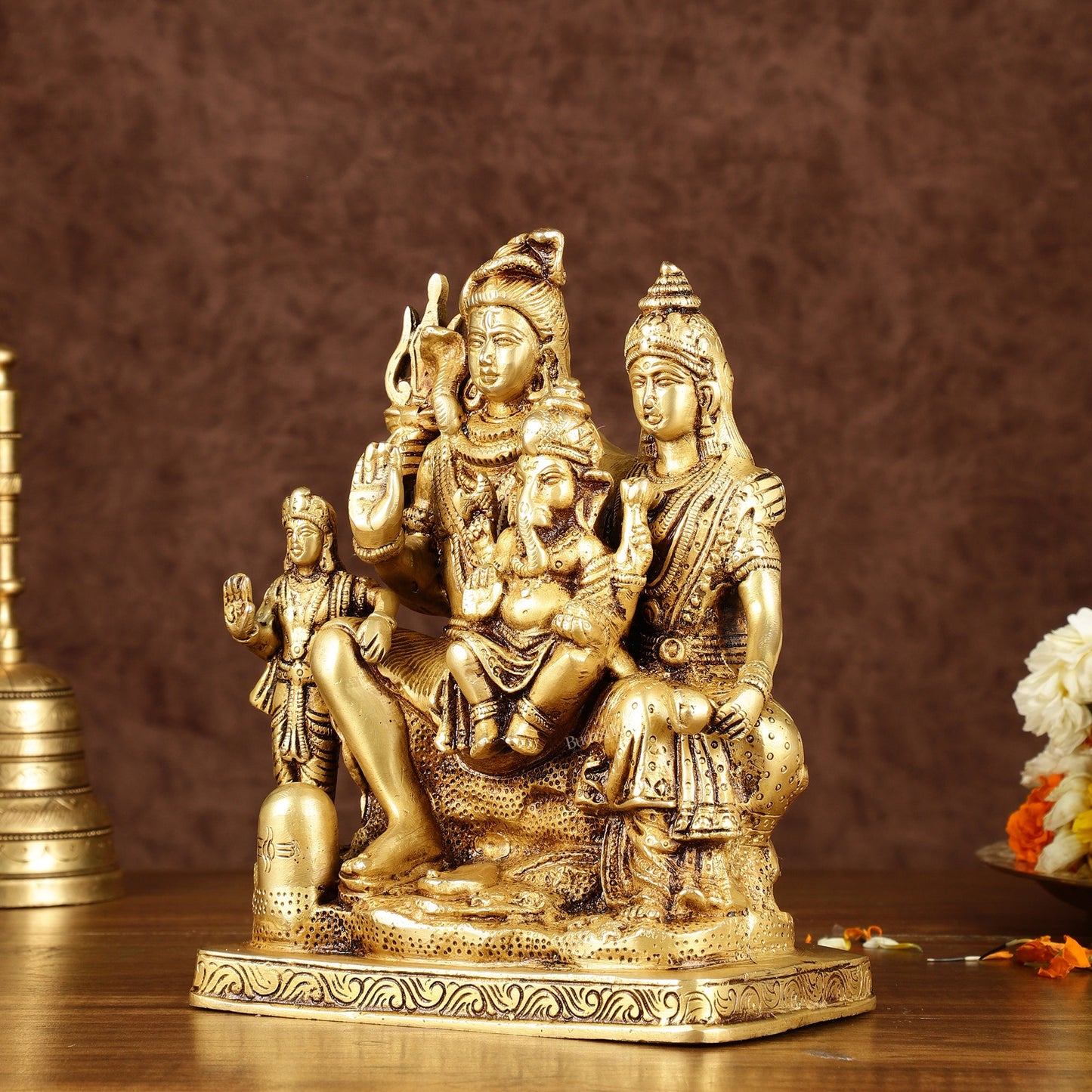 Brass Shiv Parivaar | 8" antique finish