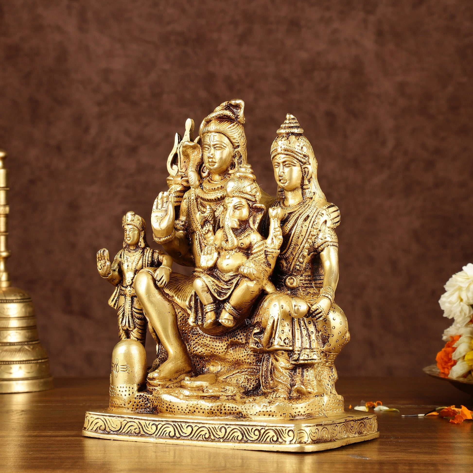 Brass Shiv Parivaar | 8" antique finish