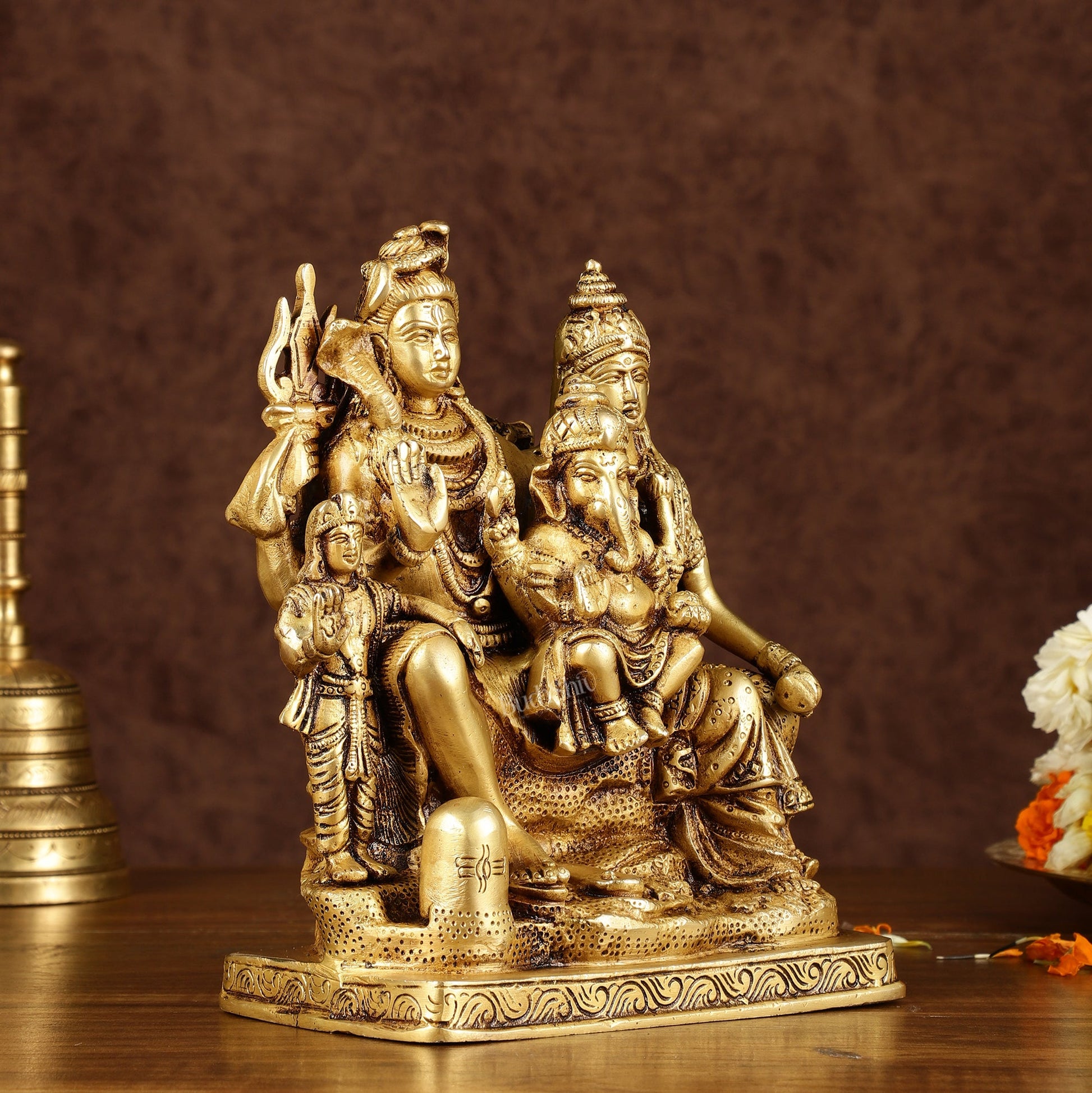 Brass Shiv Parivaar | 8" antique finish
