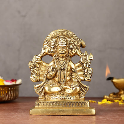 Brass Panchmukhi Hanuman Idol | 5"