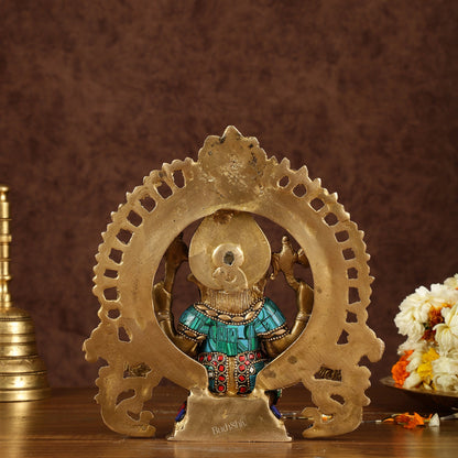 Handcrafted Brass Ganesha Idol with Stonework | Meenakari Art