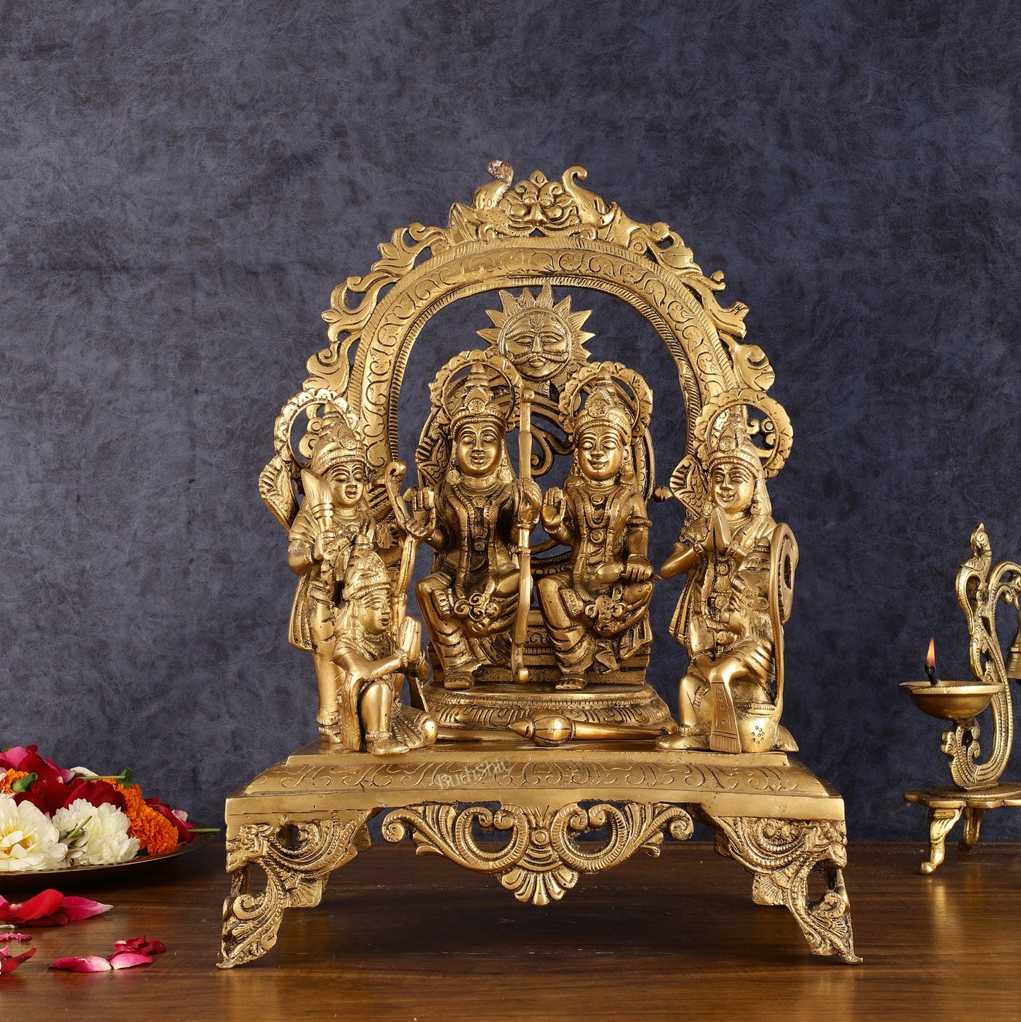 Brass Superfine Shri Ram Darbar Idol - 16 Inch (Ramapatabhishekam)