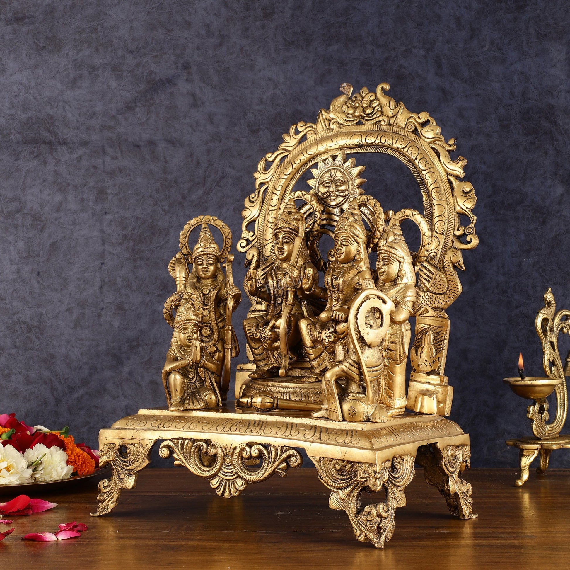 Brass Superfine Shri Ram Darbar Idol - 16 Inch (Ramapatabhishekam)