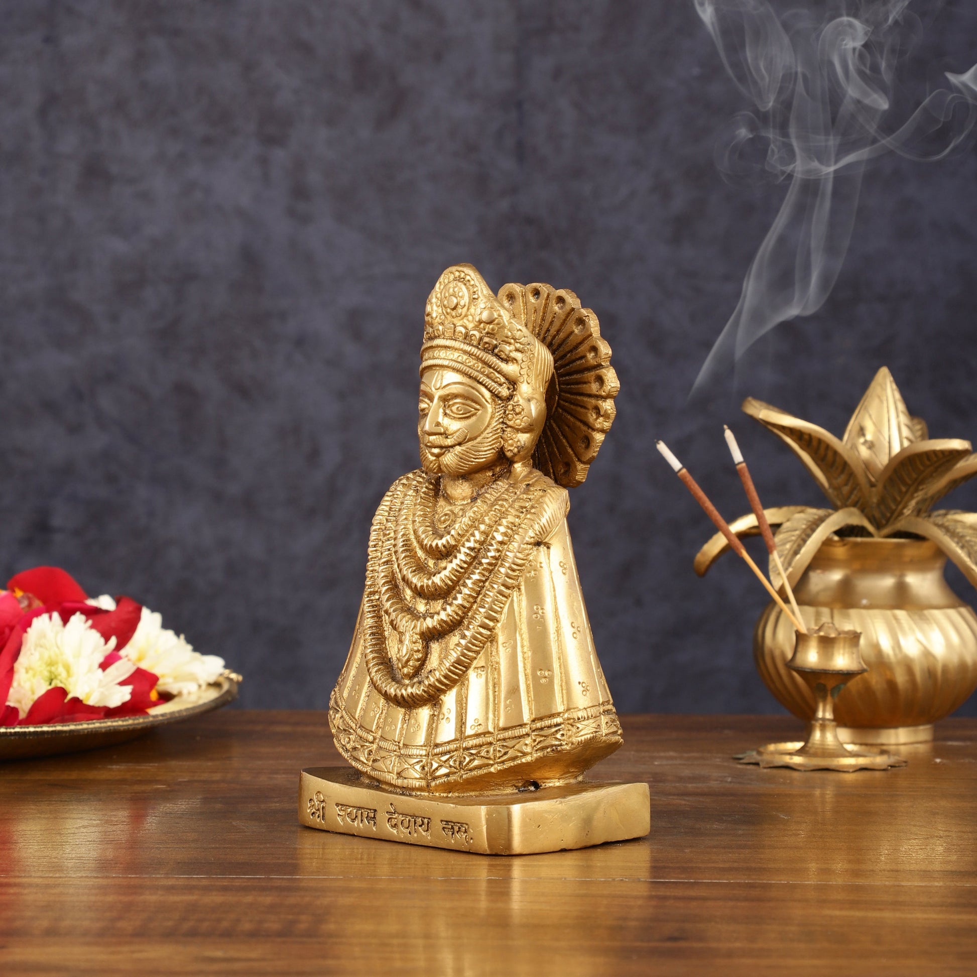 Pure Brass Khatu Shyam Idol - 6.5" Height