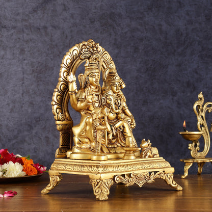 Pure Brass Shiva Parivar Statue 12 inch