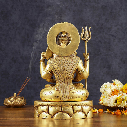 Pure Brass Lord Shiva in Meditation Dhyana Mudra | Height: 12.5 inch
