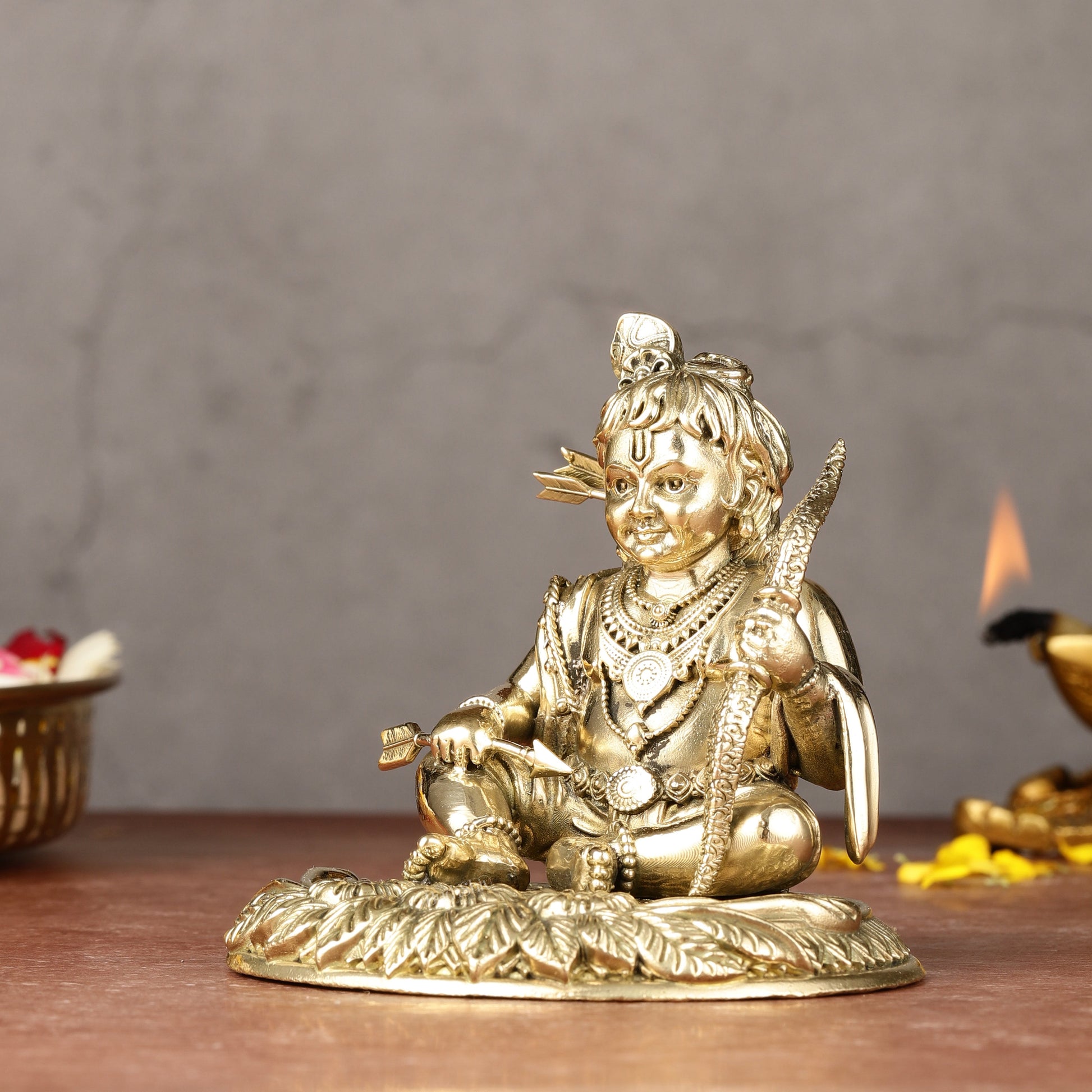 Brass Superfine Ram Lalla Idol | 4"