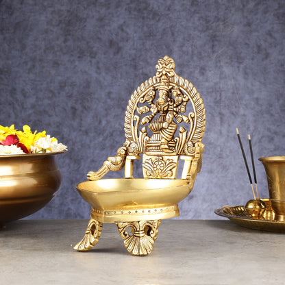 Superfine Brass Varahi Vilakku Oil Lamp Diya 9 inch