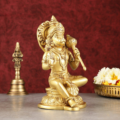 Pure Brass Handcrafted lord Hanuman Idol - 8"