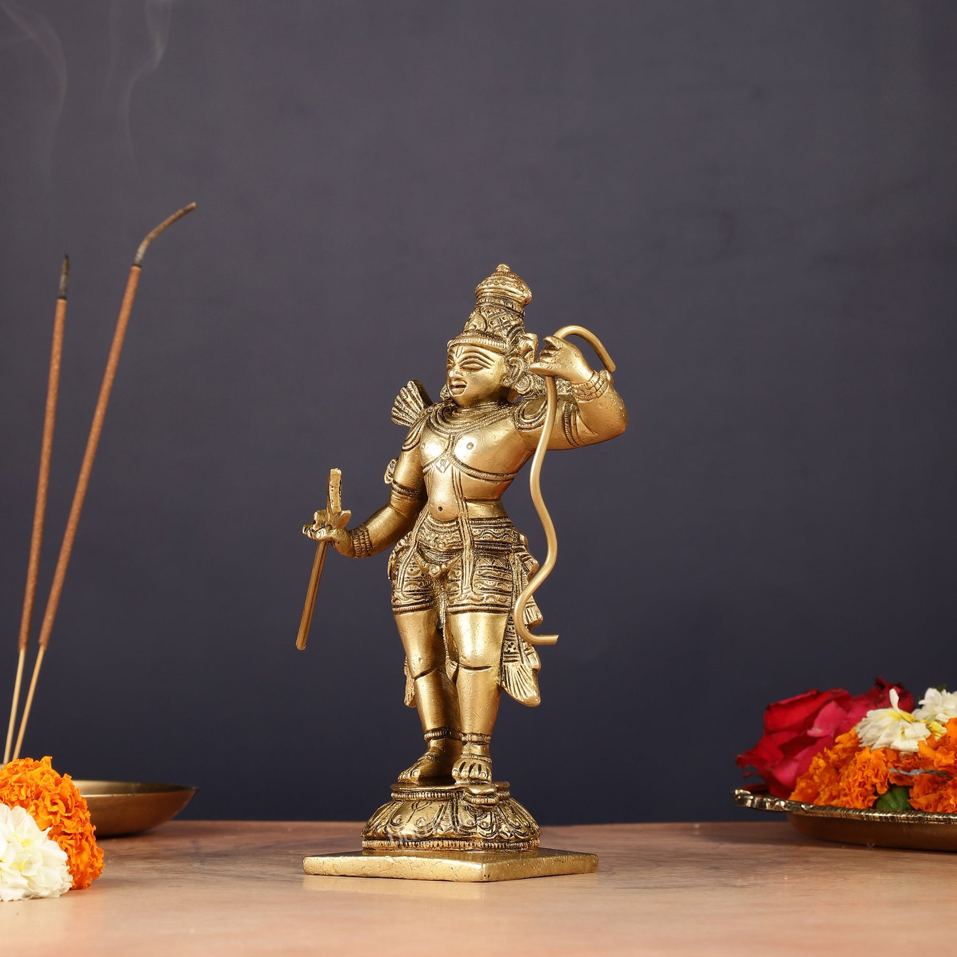 Antique Pure Brass Lord Shri Ram Idol 6.5"